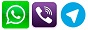 логотипы WhatsApp, Viber, Telegram